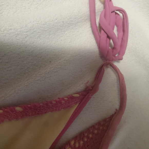 🔴BOGO HOT knitted pink overlay preowned in GUC BIKINI 👙XL - Picture 6 of 7